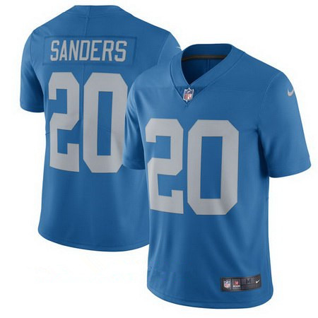 Men’s Detroit Lions #20 Barry Sanders Nike Blue 2017 Throwback Retired Player Limited Jersey