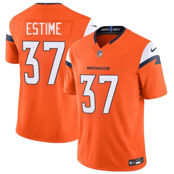 Men’s Denver Broncos #37 Audric Estime Orange 2024 F.U.S.E. Vapor Limited Football Stitched Jersey
