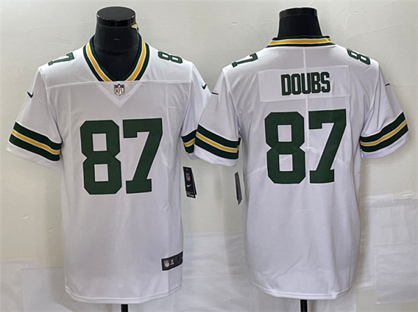 Men’s Green Bay Packers #87 Romeo Doubs White Vapor Untouchable Limited Stitched Jersey