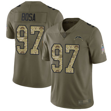 Chargers #97 Joey Bosa Olive Camo Men’s Stitched Football Limited 2017 Salute To Service Jersey