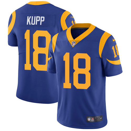 Men’s Nike Los Angeles Rams #18 Cooper Kupp Royal Vapor Untouchable Limited Jersey
