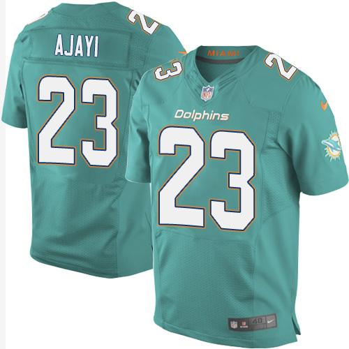 Men’s Miami Dolphins #23 Jay Ajayi Green Team Color Stitched NFL Nike Elite Jersey