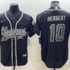 Men’s Los Angeles Chargers #10 Justin Herbert Black Reflective Limited Stitched Football Jersey