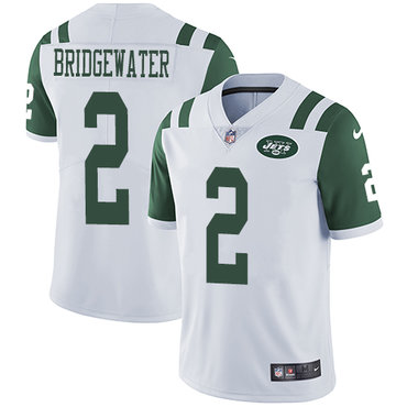 Nike New York Jets #2 Teddy Bridgewater White Men’s Stitched NFL Vapor Untouchable Limited Jersey