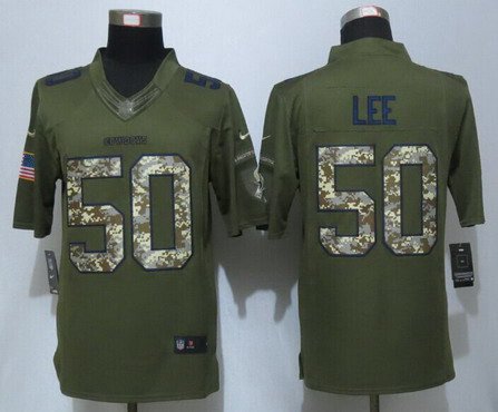 Men’s Dallas Cowboys #50 Sean Lee Green Salute To Service 2015 NFL Nike Limited Jersey