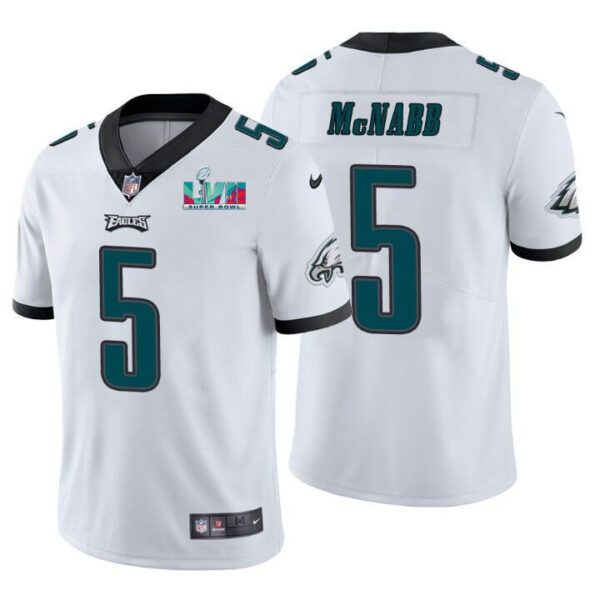 Men’s Philadelphia Eagles #5 Donovan McNabb White Super Bowl LVII Patch Vapor Untouchable Limited Stitched Jersey