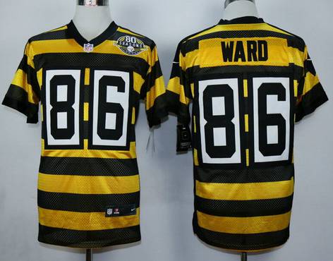 Men’s Pittsburgh Steelers #86 Hines Ward Yellow With Black Retired Player Nike NFL Elite Jersey