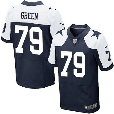 Men’s Dallas Cowboys #79 Chaz Green Navy Blue Thanksgiving Alternate NFL Nike Elite Jersey