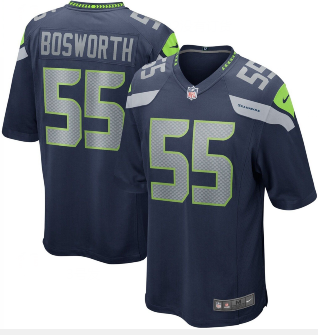 Nike Seattle Seahawks #55 Brian Bosworth Steel Blue Team Color Men’s Stitched NFL Vapor Untouchable Limited Jersey