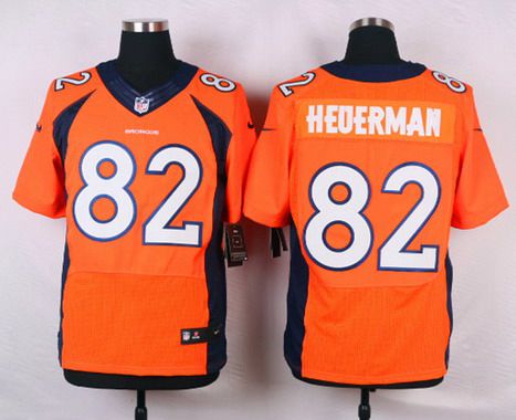 Men’s Denver Broncos #82 Jeff Heuerman Orange Team Color NFL Nike Elite Jersey