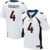 Men’s Denver Broncos #4 Britton Colquitt White Road NFL Nike Elite Jersey