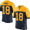 Green Bay Packers #18 Randall Cobb Navy Blue With Gold NFL Nike Elite Jersey