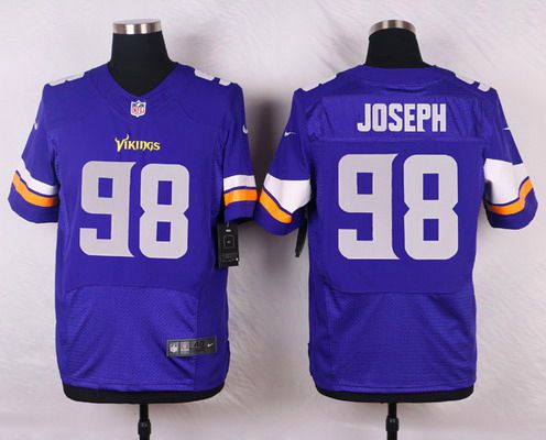 Men’s Minnesota Vikings #98 Linval Joseph Purple Team Color NFL Nike Elite Jersey