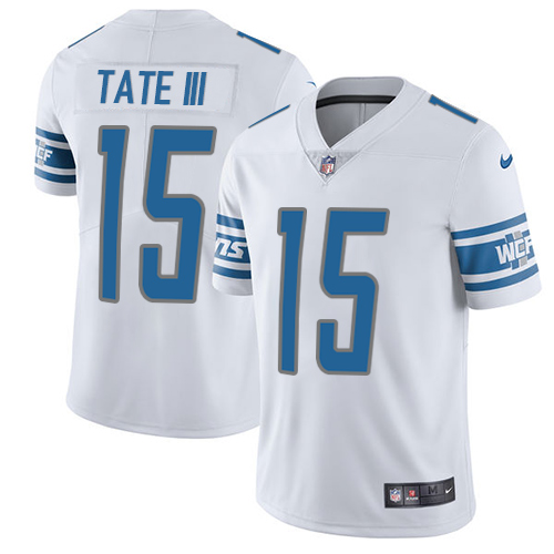 Nike Lions #15 Golden Tate III White Men’s Stitched NFL Limited Jersey