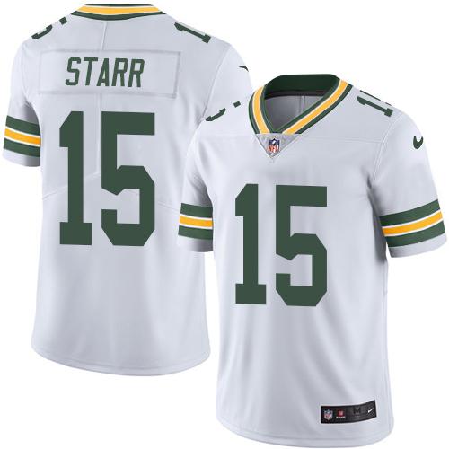 Nike Green Bay Packers #15 Bart Starr White Men’s Stitched NFL Vapor Untouchable Limited Jersey
