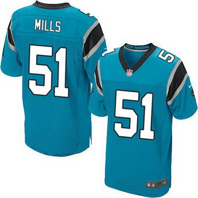 Men’s Carolina Panthers #51 Sam Mills Light Blue Alternate NFL Nike Elite Jersey