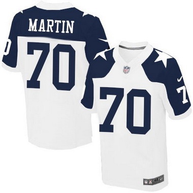 Men’s Dallas Cowboys #70 Zack Martin White Thanksgiving Alternate NFL Nike Elite Jersey