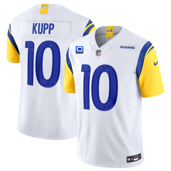 Men’s Los Angeles Rams #10 Cooper Kupp White 2023 F.U.S.E. With 4-Star C Patch Vapor Vapor Limited Football Stitched Jersey
