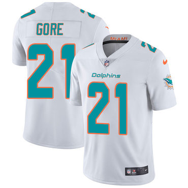 Nike Miami Dolphins #21 Frank Gore White Men’s Stitched NFL Vapor Untouchable Limited Jersey