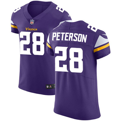 Men’s Nike Minnesota Vikings #28 Adrian Peterson Purple Team Color Stitched NFL Vapor Untouchable Elite Jersey
