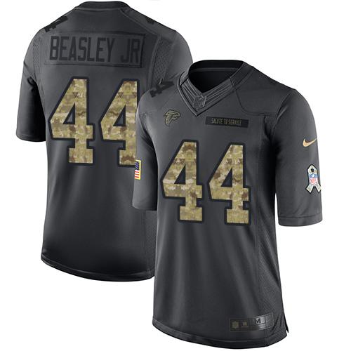 Nike Falcons #44 Vic Beasley Jr Black Men’s Stitched NFL Limited 2016 Salute To Service Jersey