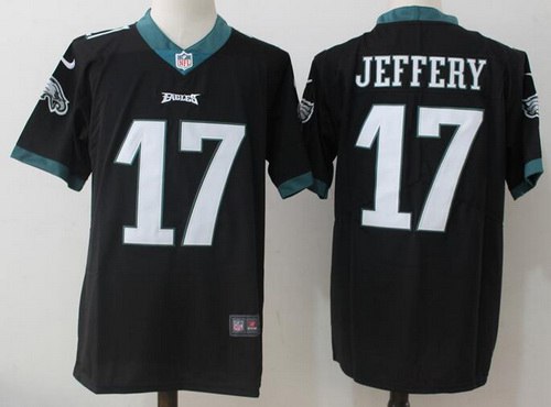 Men’s Philadelphia Eagles #17 Alshon Jeffery Black 2016 Color Rush Stitched NFL Nike Limited Jersey
