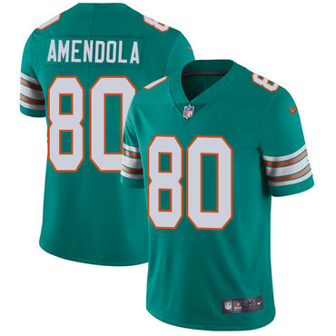 Nike Miami Dolphins #80 Danny Amendola Aqua Green Alternate Men’s Stitched NFL Vapor Untouchable Limited Jersey