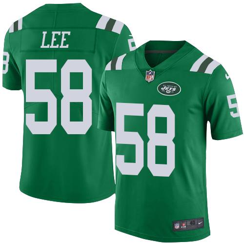 Nike New York Jets #58 Darron Lee Green Men’s Stitched NFL Elite Rush Jersey
