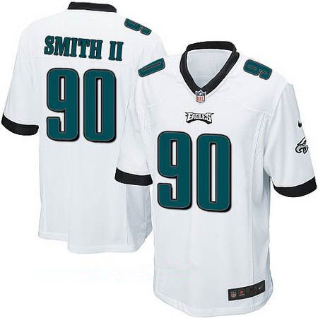 Men’s Philadelphia Eagles #90 Marcus Smith II White Road Stitched NFL Nike Game Jersey