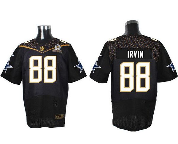 Men’s Dallas Cowboys #88 Michael Irvin Black 2016 Pro Bowl Nike Elite Jersey