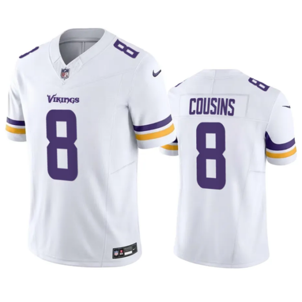 Men’s Minnesota Vikings #8 Kirk Cousins White 2023 F.U.S.E. Vapor Untouchable Stitched Jersey
