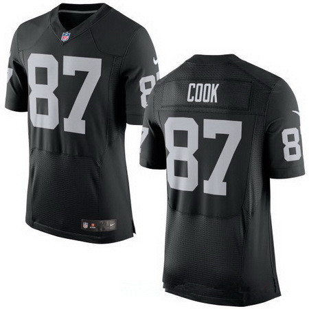 Men’s Oakland Raiders #87 Jared Cook Black Team Color Stitched NFL Nike Elite Jersey