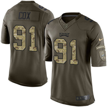 Nike Eagles #91 Fletcher Cox Green Men’s Stitched NFL Limited 2015 Salute To Service Jersey
