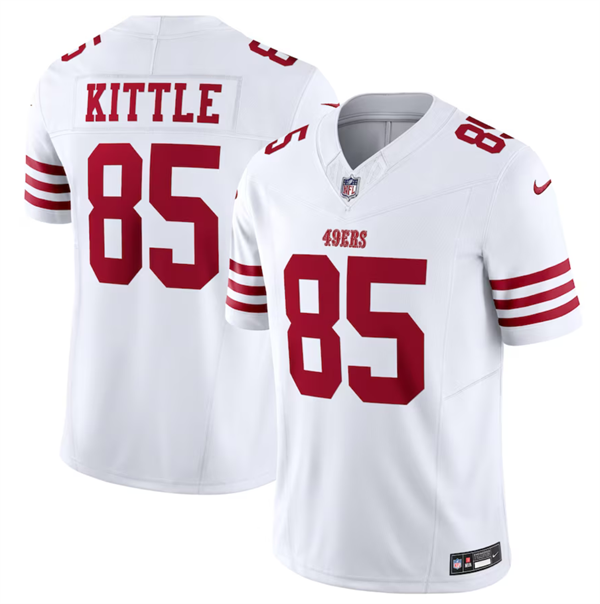 Men’s San Francisco 49ers #85 George Kittle White 2023 F.U.S.E. Vapor Untouchable Limited Stitched Football Jersey