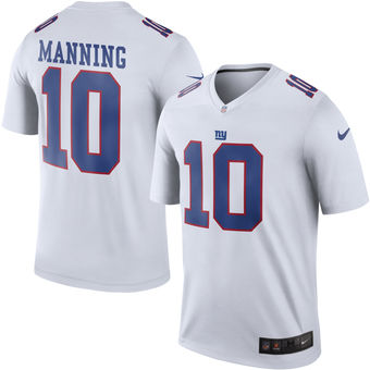 Men’s New York Giants #10 Eli Manning Nike White Color Rush Legend Jersey