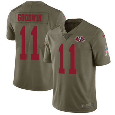 Nike 49ers #11 Marquise Goodwin Olive Men’s Stitched NFL Limited 2017 Salute To Service Jersey