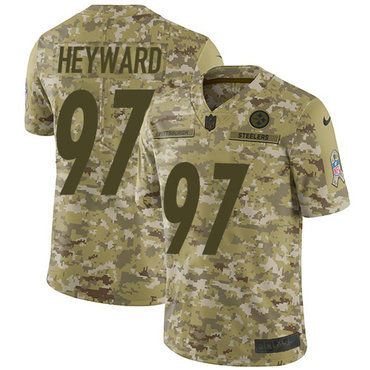 Nike Steelers #97 Cameron Heyward Camo Men’s Stitched NFL Limited 2018 Salute To Service Jersey