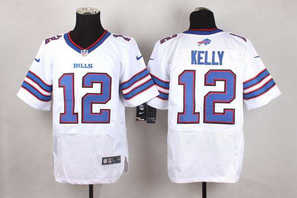 Men’s Buffalo Bills #12 Jim Kelly 2013 Nike White Elite Jersey