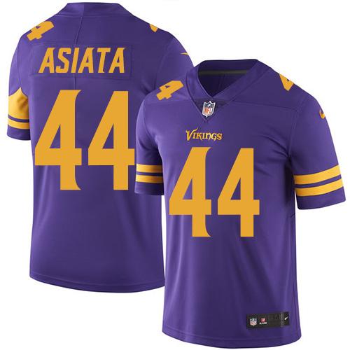 Nike Vikings #44 Matt Asiata Purple Men’s Stitched NFL Limited Rush Jersey