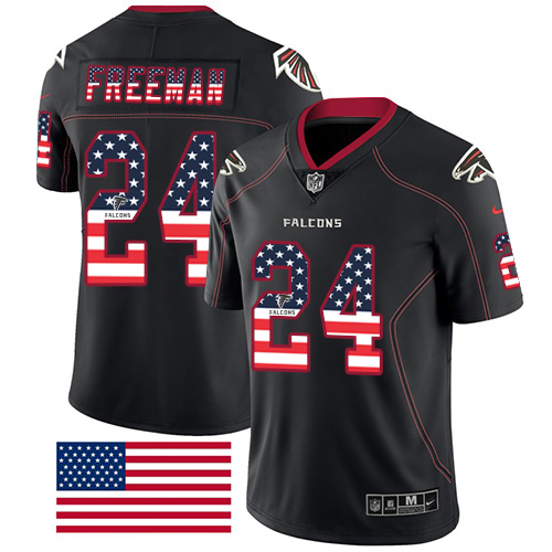 Nike Atlanta Falcons #24 Devonta Freeman Black Men’s Stitched NFL Limited Rush USA Flag Jersey
