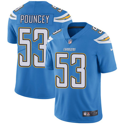 Nike Los Angeles Chargers #53 Mike Pouncey Electric Blue Alternate Men’s Stitched NFL Vapor Untouchable Limited Jersey