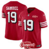 Men’s San Francisco 49ers #19 Deebo Samuel Red 2023 F.U.S.E. NFC West Champions Patch Alternate Football Stitched Jersey