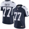 Nike Dallas Cowboys #77 Tyron Smith Navy Blue Thanksgiving Men’s Stitched NFL Vapor Untouchable Limited Throwback Jersey