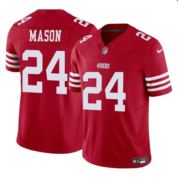 Men’s San Francisco 49ers #24 Jordan Mason Red 2023 F.U.S.E. Football Stitched Jersey