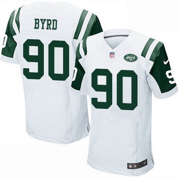 Men’s New York Jets #90 Dennis Byrd White Road NFL Nike Elite Jersey