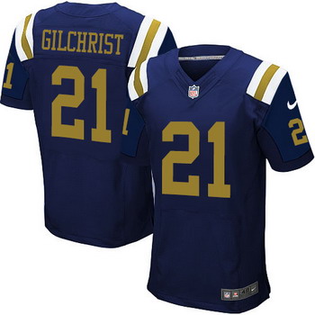 Men’s New York Jets #21 Marcus Gilchrist Navy Blue Alternate NFL Nike Elite Jersey