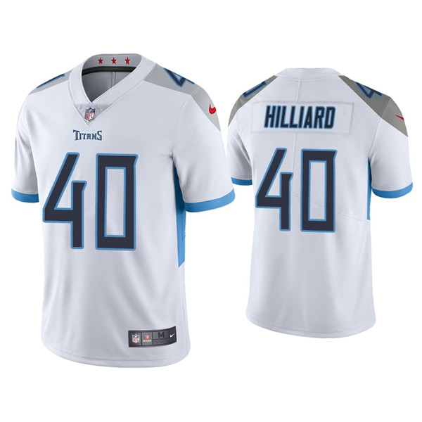 Men’s Tennessee Titans #40 Dontrell Hilliard White Vapor Untouchable Stitched Jersey