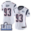 #93 Limited Lawrence Guy White Nike NFL Road Women’s Jersey New England Patriots Vapor Untouchable Super Bowl LIII Bound