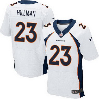 Men’s Denver Broncos #23 Ronnie Hillman White Road NFL Nike Elite Jersey