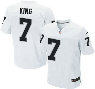 Men’s Oakland Raiders #7 Marquette King White Road NFL Nike Elite Jersey
